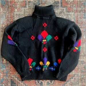 Vintage Wool Knit Turtleneck Sweater